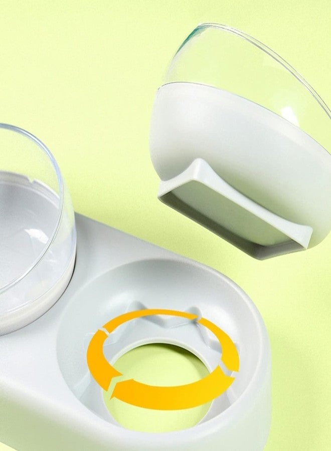 ECAPT Pet Food Dispenser Bowl with Glass Cups, Water Bottle Feeding Dispenser for Cats and Dogs, Green - Image 2